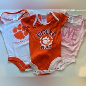 Rivalry Thread Clemson Tigers Onesies Bundle / Size 3-6m / NWOT
